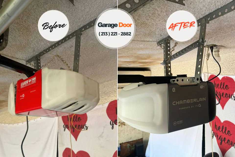 Before and after: garage door repair Petersburg, MI